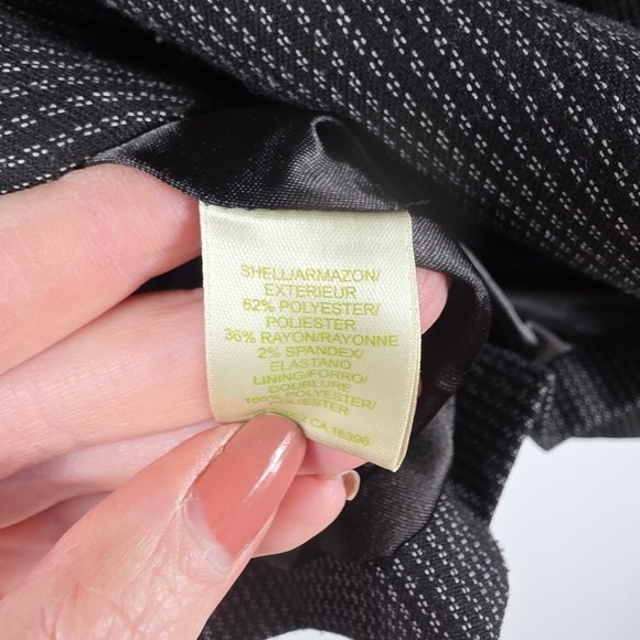 Sigrid Olsen Women's Black & Gray Pinstripe Blazer Size 8 - Picture 6 of 8